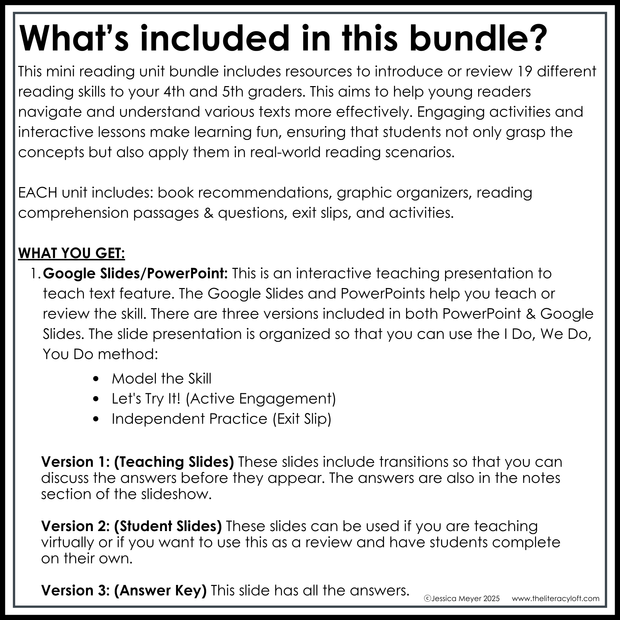 Reading Mini Unit Bundle 4th and 5th Grade
