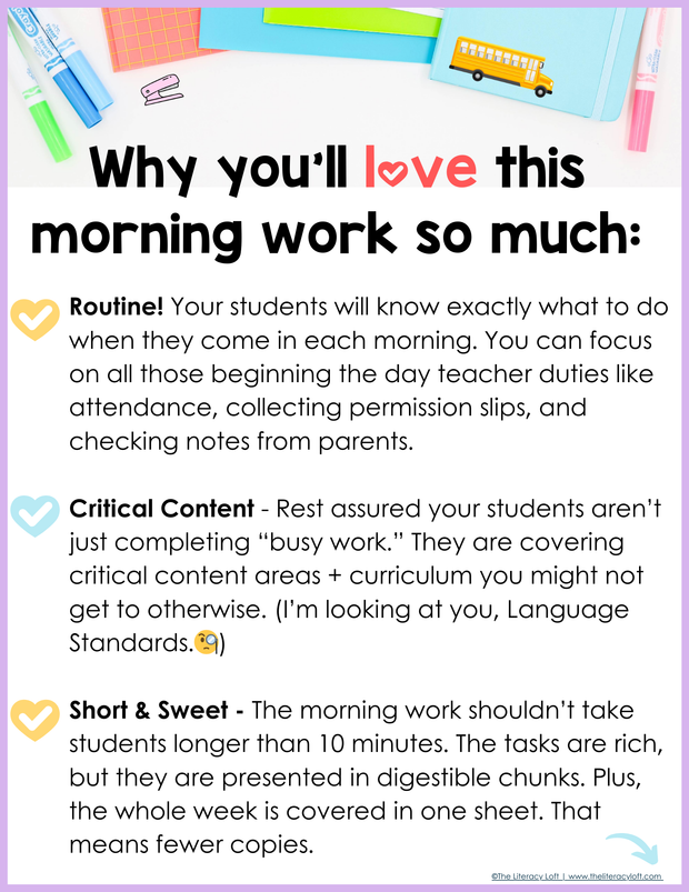 3rd Grade ELA Morning Work and Weekly Assessments Bundle