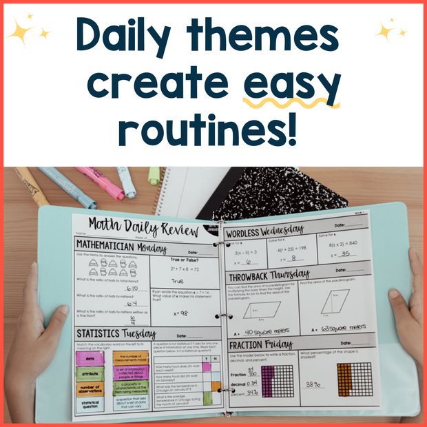 Math Daily Review 6th Grade {September} | Distance Learning | Google Apps