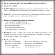 4th 5th Grade Context Clues Reading Comprehension Unit Vocabulary Worksheets Graphic Organizers Posters