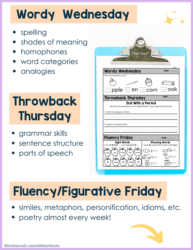 1st Grade ELA Morning Work (September) | Distance Learning | Google Slides