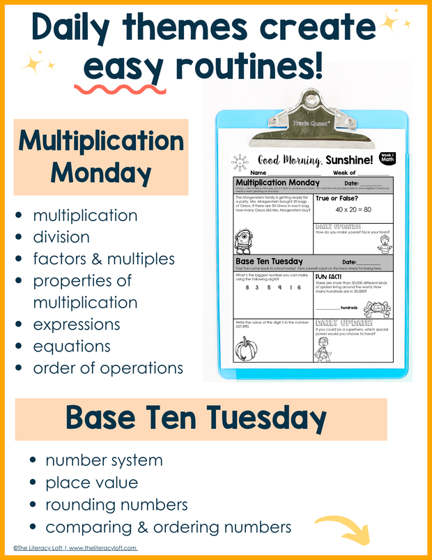 ELA and Math Morning Work Grades 4-6 Bundle