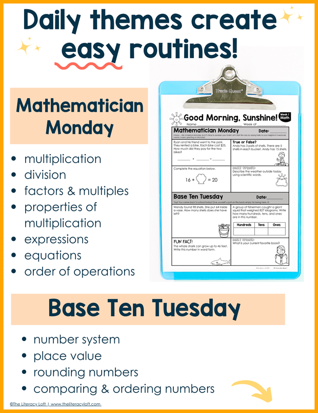 ELA + Math Morning Work Grades 1-3 Bundle