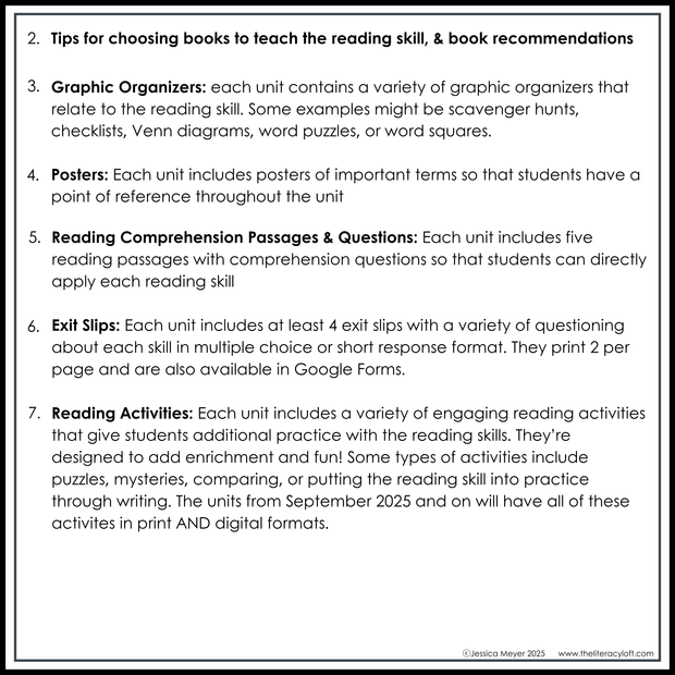 3rd Grade Reading Comprehension Mini Unit Bundle Worksheets Activities Exit Tickets Posters