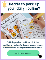 8th Grade ELA Daily Review and Weekly Assessment Bundle