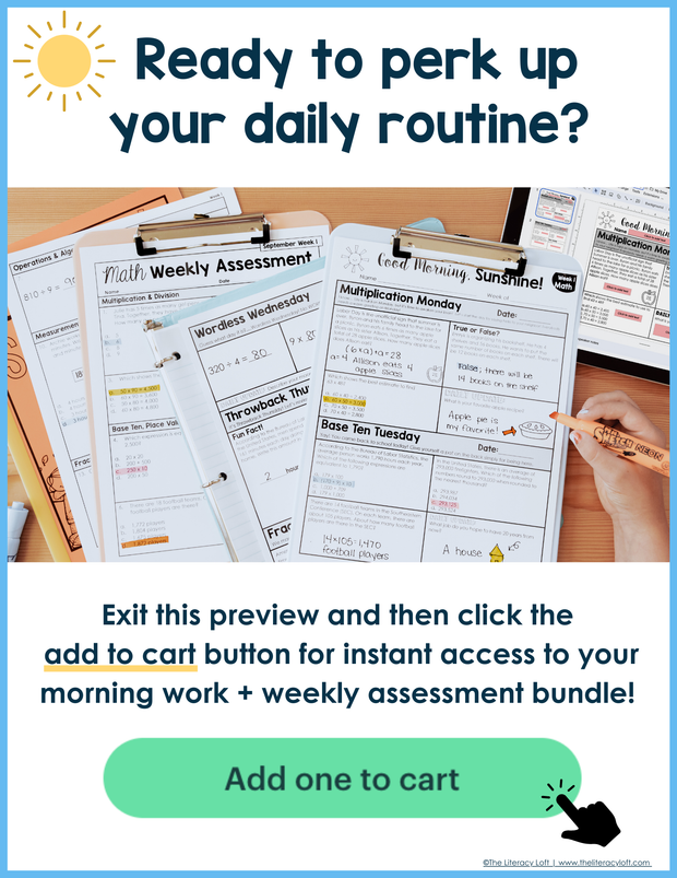 5th Grade Math Morning Work and Weekly Assessments Bundle