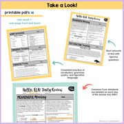 9th Grade ELA Morning Work & Assessment Reading Comprehension Bundle High School