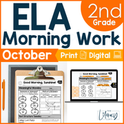 ELA Morning Work 2nd Grade {October} | Distance Learning | Google Slides