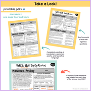 10th Grade ELA Daily Review & Assessment Reading Comprehension Bundle High School