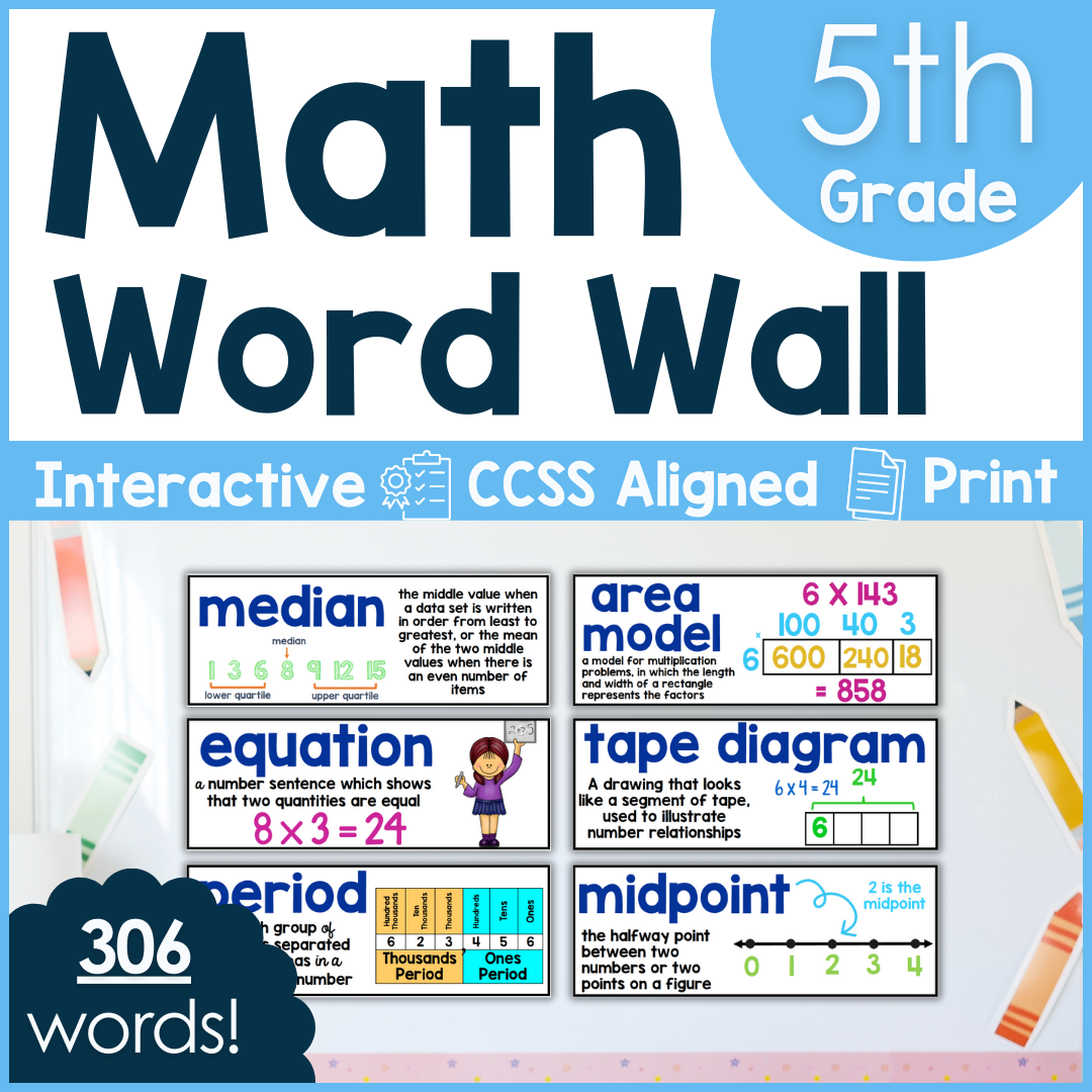 Math Word Wall {5th Grade} The Literacy Loft Math Word Wall {5th Grade} The Literacy Loft
