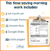 1st Grade ELA Morning Work (October) | Distance Learning | Google Slides