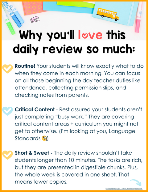 ELA + Math Daily Review 6th Grade {The Bundle} | Distance Learning | Google Slides