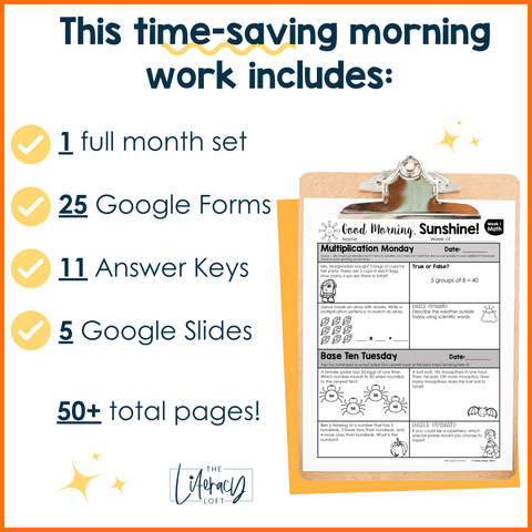 Math Morning Work 3rd Grade {October} | Distance Learning | Google Apps