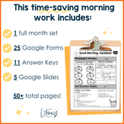 ELA Morning Work 2nd Grade {October} | Distance Learning | Google Slides