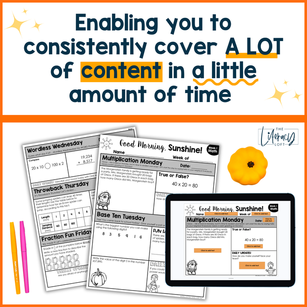 Math Morning Work 4th Grade {October} | Distance Learning | Google Apps