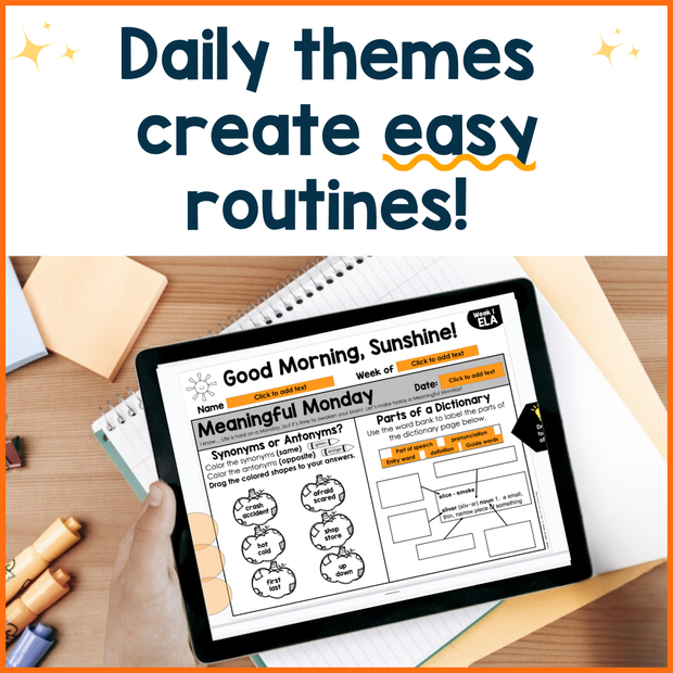 ELA Morning Work 2nd Grade {October} | Distance Learning | Google Slides