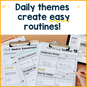 5th Grade ELA and Math Morning Work and Weekly Assessments Bundle
