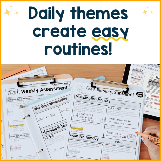 5th Grade ELA and Math Morning Work and Weekly Assessments Bundle