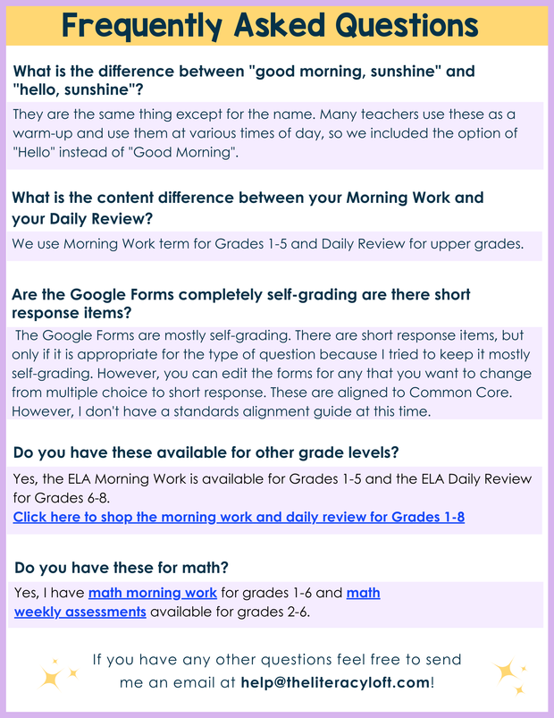 ELA Morning Work 2nd Grade {September} | Distance Learning | Google Slides