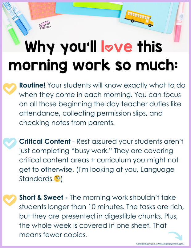 ELA Morning Work 2nd Grade {September} | Distance Learning | Google Slides