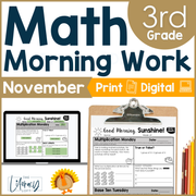 Math Morning Work 3rd Grade {November} | Distance Learning | Google Apps