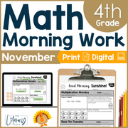 Math Morning Work 4th Grade {November} | Distance Learning | Google Apps