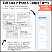 3rd Grade Reading Comprehension Mini Unit Bundle Worksheets Activities Exit Tickets Posters