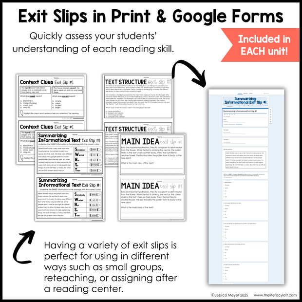 3rd Grade Reading Comprehension Mini Unit Bundle Worksheets Activities Exit Tickets Posters
