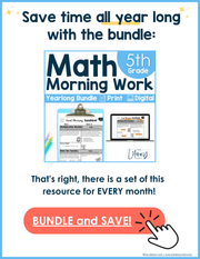 Math Morning Work 5th Grade {September} | Distance Learning | Google Apps