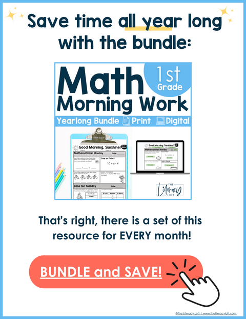 Math Morning Work 1st Grade {September} | Distance Learning | Google Apps