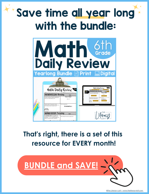 Math Daily Review 6th Grade {September} | Distance Learning | Google Apps