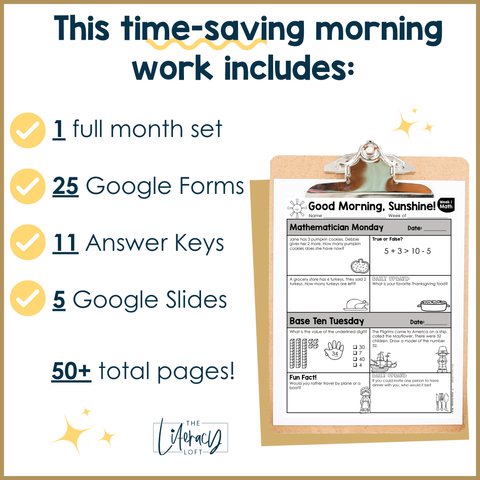 Math Morning Work 1st Grade {November} | Distance Learning | Google Apps