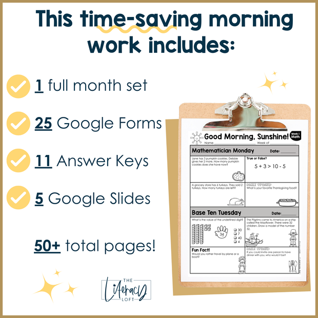 Math Morning Work 1st Grade {November} | Distance Learning | Google Apps