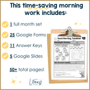 ELA Morning Work 2nd Grade {November} | Distance Learning | Google Slides