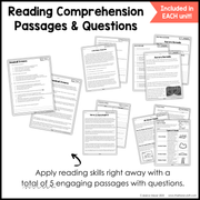 3rd Grade Reading Comprehension Mini Unit Bundle Worksheets Activities Exit Tickets Posters
