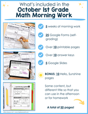 Math Morning Work 1st Grade {October} | Distance Learning | Google Apps