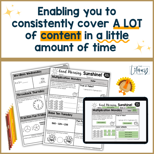 Math Morning Work 3rd Grade {November} | Distance Learning | Google Apps