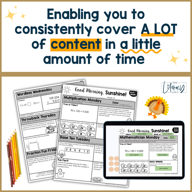 Math Morning Work 4th Grade {November} | Distance Learning | Google Apps