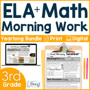 ELA + Math Morning Work 3rd Grade {The Bundle} | Google Slides + Forms