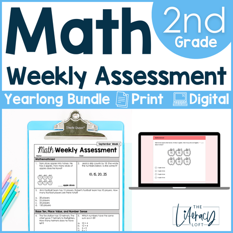 Math Weekly Assessments 2nd Grade | Printable | Google Forms