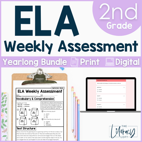 ELA Weekly Assessments 2nd Grade | Printable | Google Forms