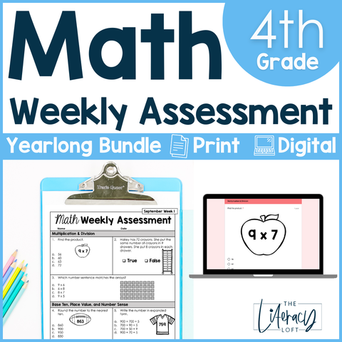 Math Weekly Assessments 4th Grade | Printable | Google Forms