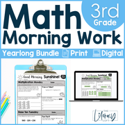 Math Morning Work 3rd Grade Bundle | Printable | Google Slides and Forms