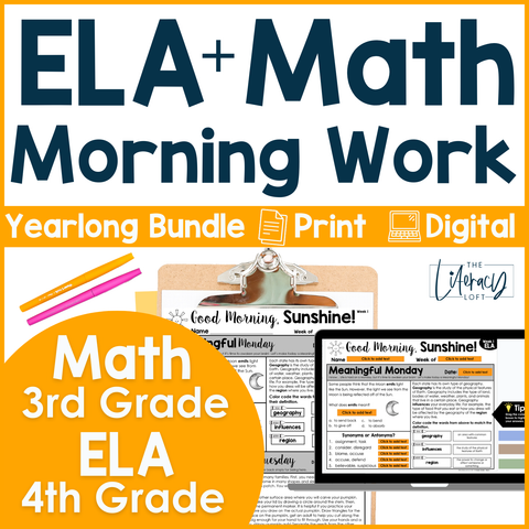 3rd Math & 4th ELA Morning Work Bundle