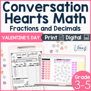 Valentine's Day Math Fractions Decimals Activity Coloring Sheets Worksheets