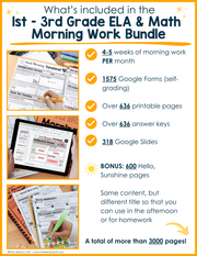 ELA + Math Morning Work Grades 1-3 Bundle