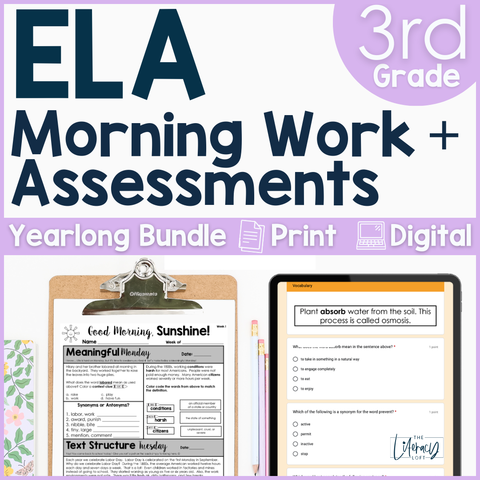 3rd Grade ELA Morning Work and Weekly Assessments Bundle