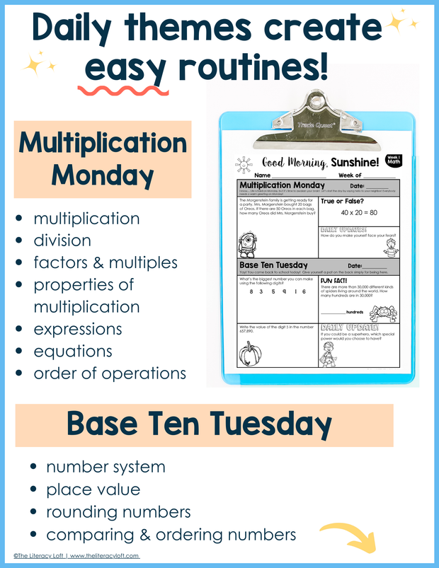 Math Morning Work 4th Grade {October} | Distance Learning | Google Apps