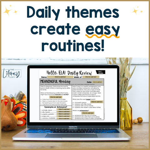 ELA Daily Review 8th Grade {November} | Distance Learning | Google Slides and Forms