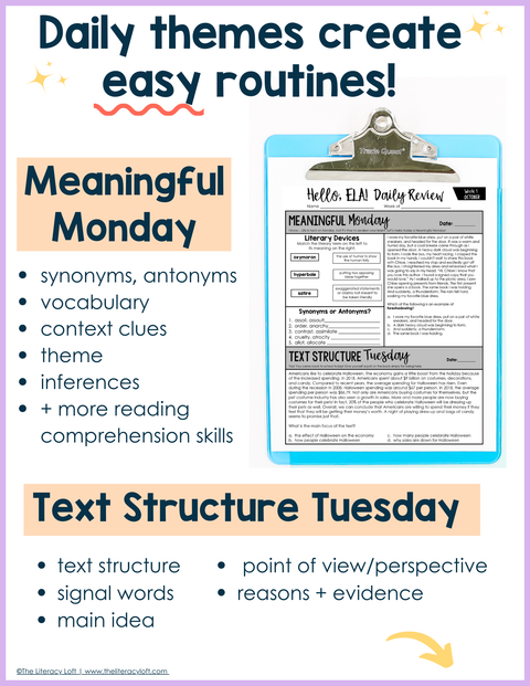 ELA Daily Review 8th Grade {October} | Distance Learning | Google Slides and Forms